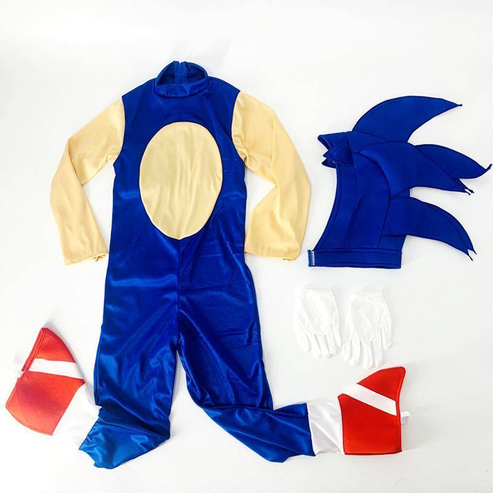 Deluxe Sonic The Hedgehog Costume Girl Game Character Cosplay Halloween Costume for Kids - Ecosfun