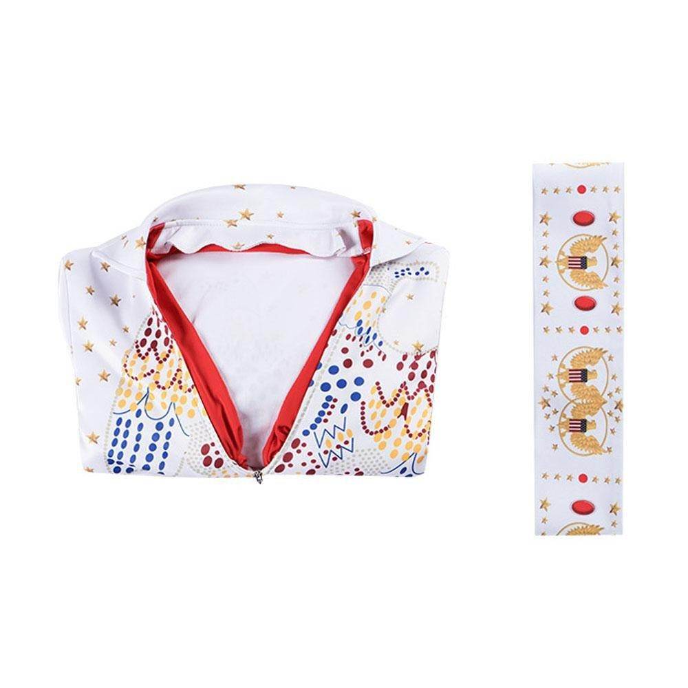 Elvis Presley Rock Singer Cosplay Costume for Halloween and Stage Performances Adult and Children - Ecosfun