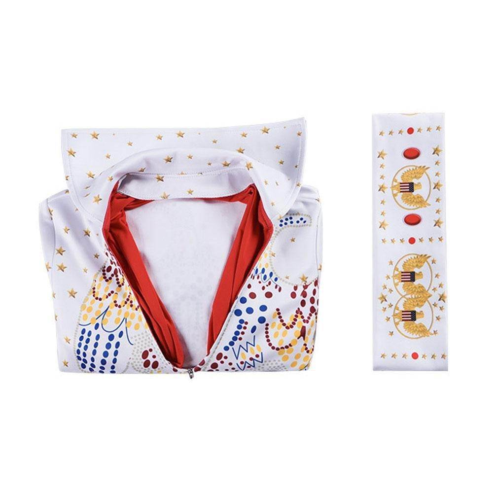 Elvis Presley Rock Singer Cosplay Costume for Halloween and Stage Performances Adult and Children - Ecosfun