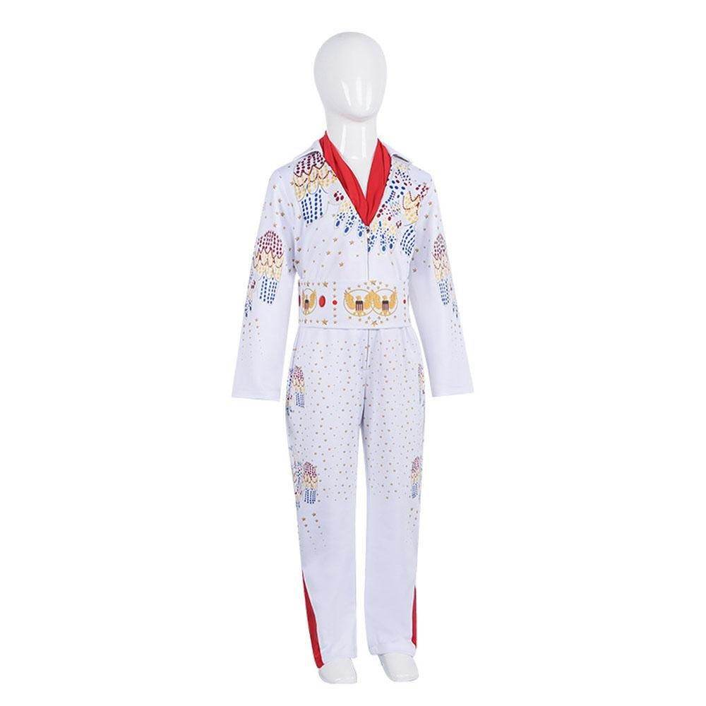 Elvis Presley Rock Singer Cosplay Costume for Halloween and Stage Performances Adult and Children - Ecosfun