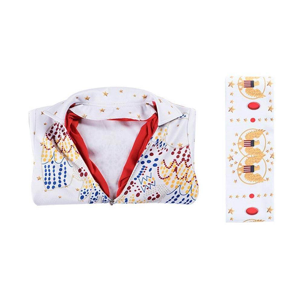 Elvis Presley Rock Singer Cosplay Costume for Halloween and Stage Performances Adult and Children - Ecosfun