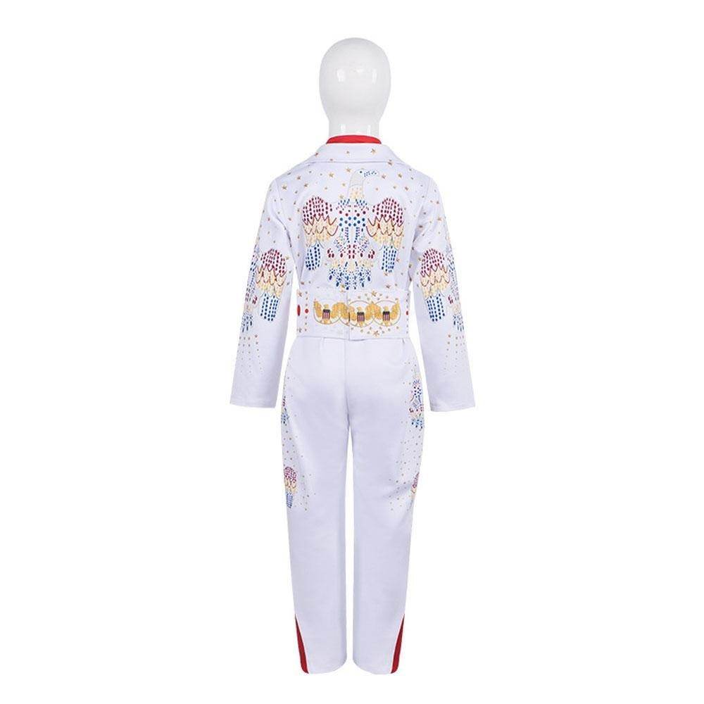 Elvis Presley Rock Singer Cosplay Costume for Halloween and Stage Performances Adult and Children - Ecosfun