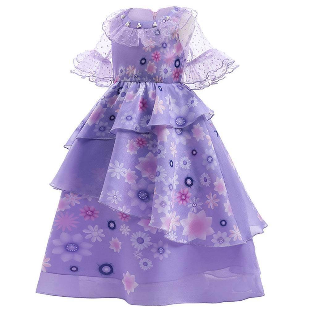 Girls Encanto Isabela Costume Cartoon Princess Dress Fancy Party Outfits - Ecosfun