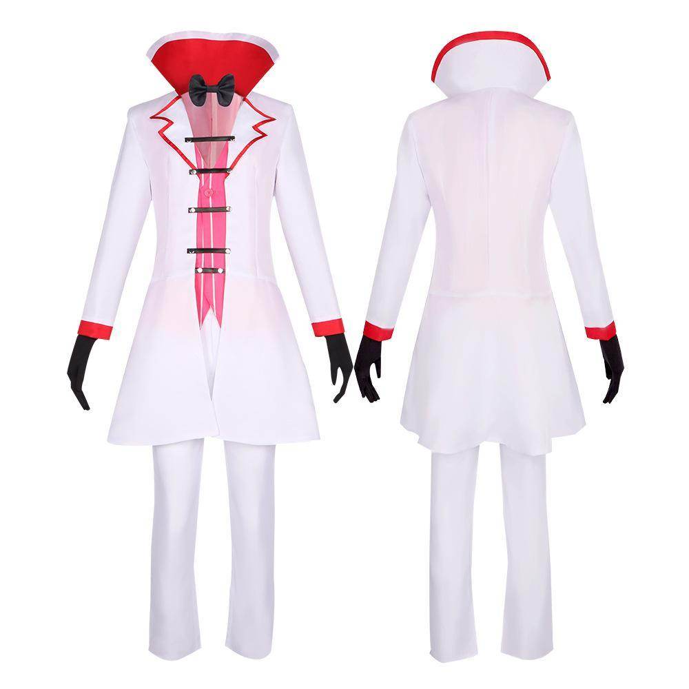 Hazbin Hotel Lucifer Morningstar White Suit Adult Cosplay Costume Carnival - Ecosfun