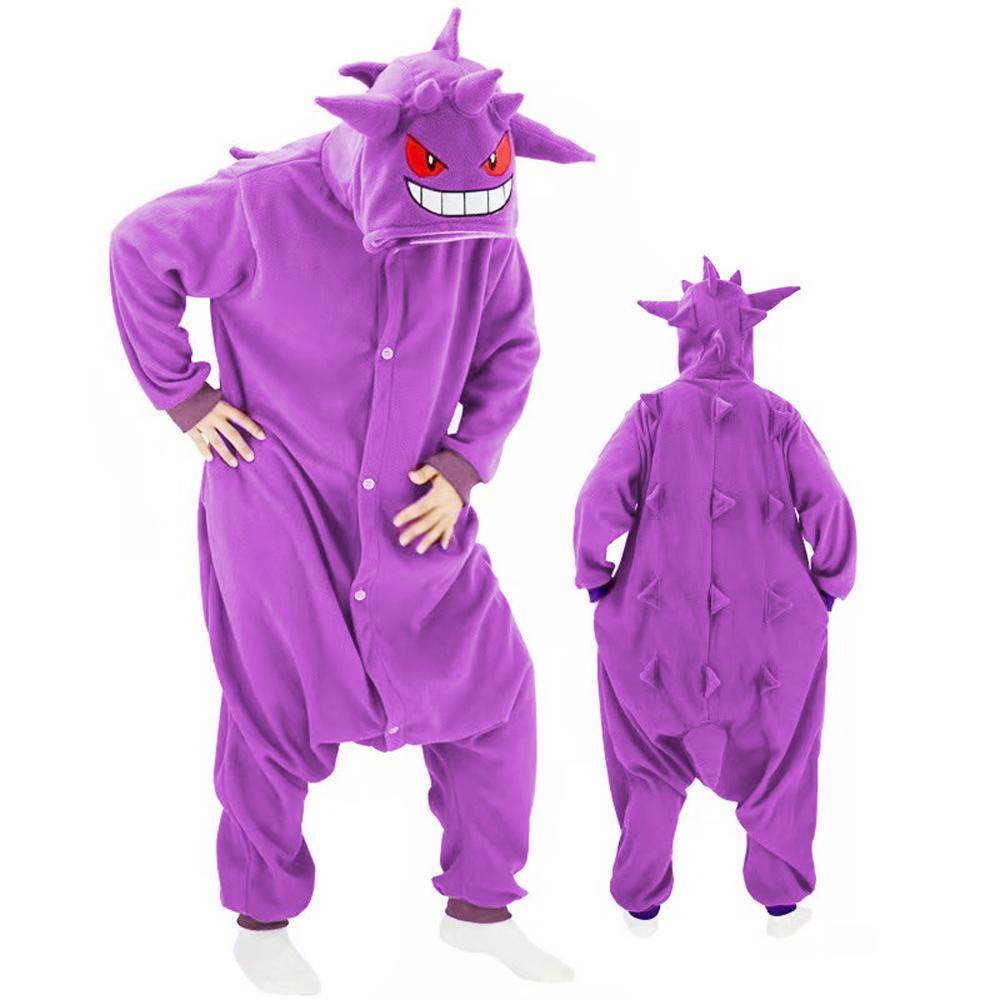 Gengar Kigurumi Onesies Anime Pokemon Pajamas Pyjamas Halloween Costume - Ecosfun
