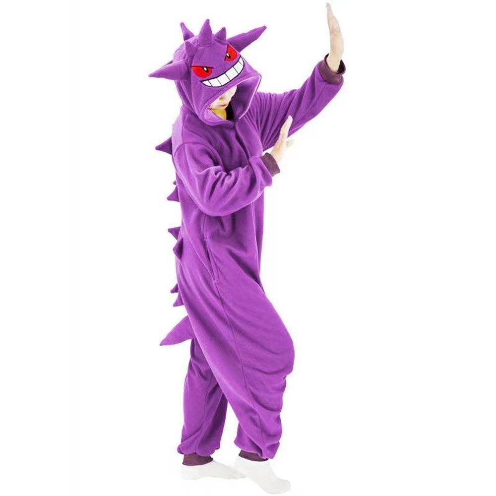 Gengar Kigurumi Onesies Anime Pokemon Pajamas Pyjamas Halloween Costume - Ecosfun