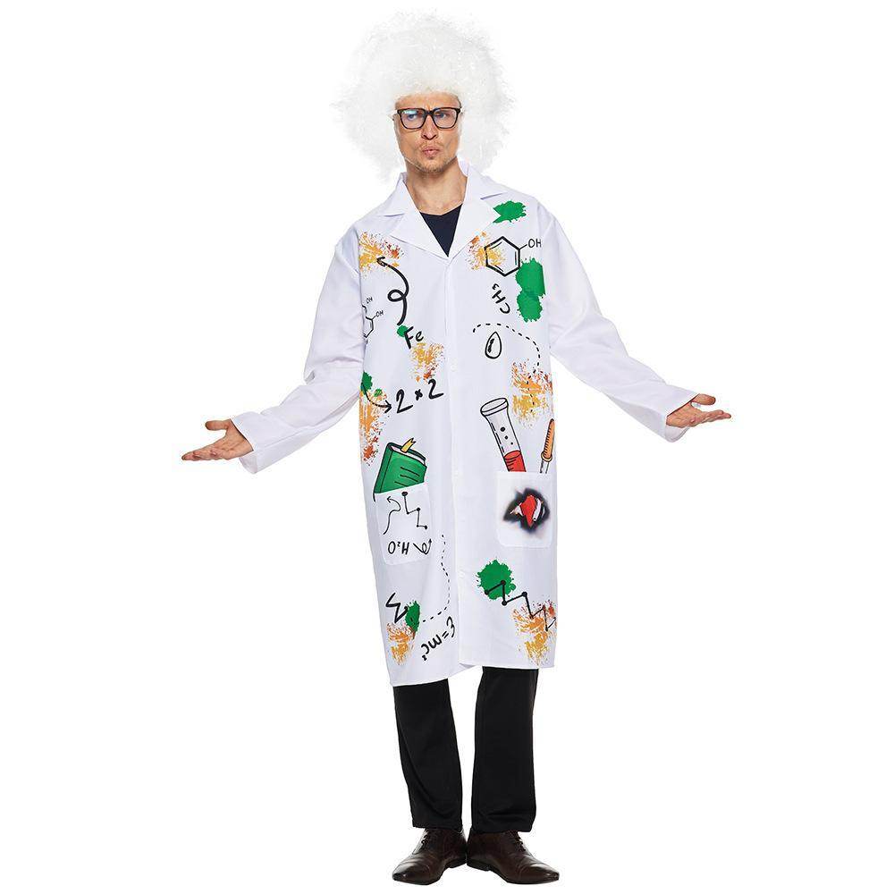 Mad Scientist Coat with Wig Halloween carnival costume for Adult - Ecosfun