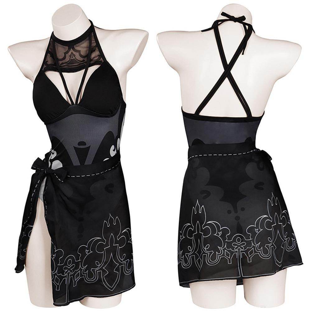 NieR Automata YoRHa No.2 Swimsuit Cosplay Costume Swimwear Outfits - Ecosfun