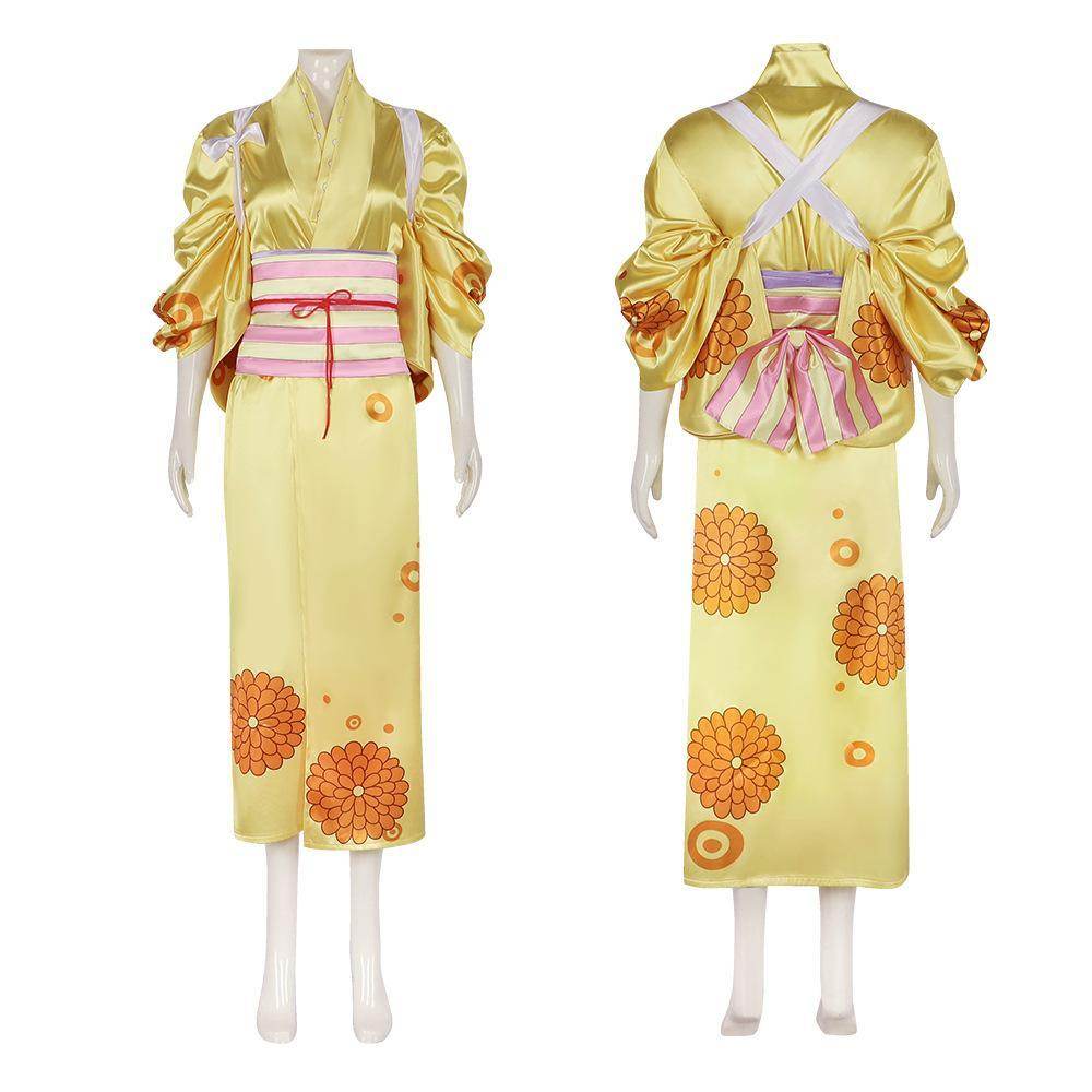 One Piece Kikunojo Anime Cosplay Costume Outfits Halloween Carnival Suit - Ecosfun