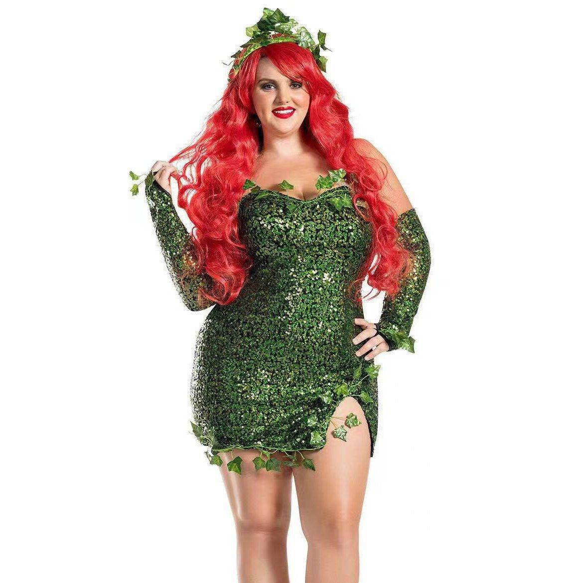 poison ivy costume women dress Halloween - Ecosfun