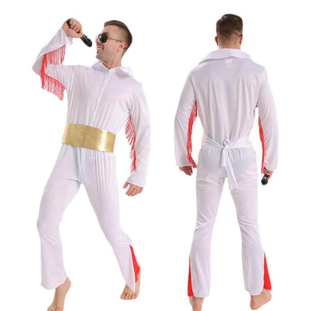 Singer Elvis Presley 80s Costume Outfits Vintage Carnival Masquerade Halloween for Men - Ecosfun