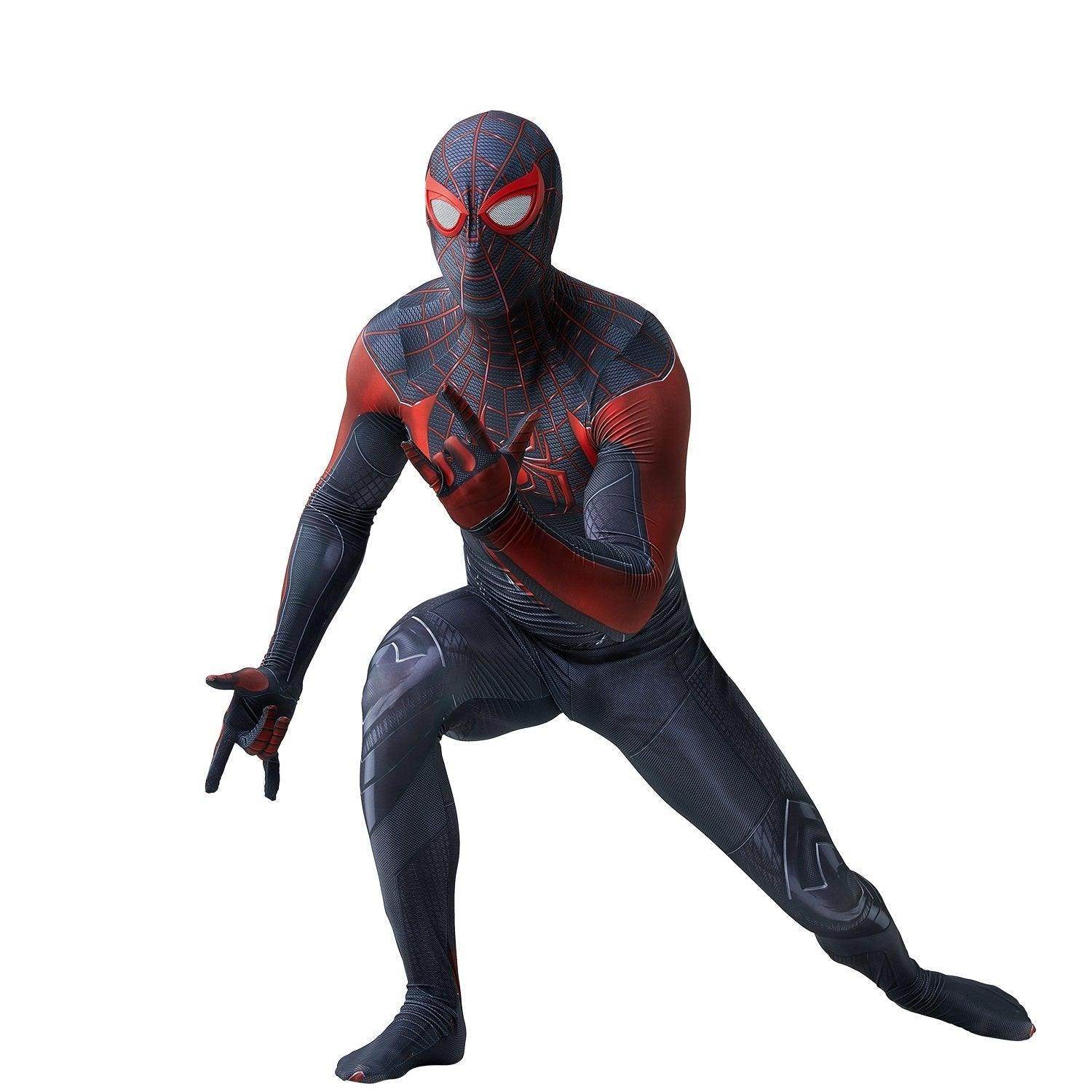 Spider-Man 2 Miles Morales Black Cosplay Jumpsuit Costume for Adults and Kids - Ecosfun