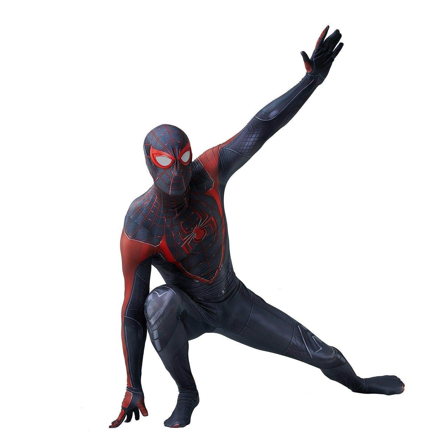 Spider-Man 2 Miles Morales Black Cosplay Jumpsuit Costume for Adults and Kids - Ecosfun