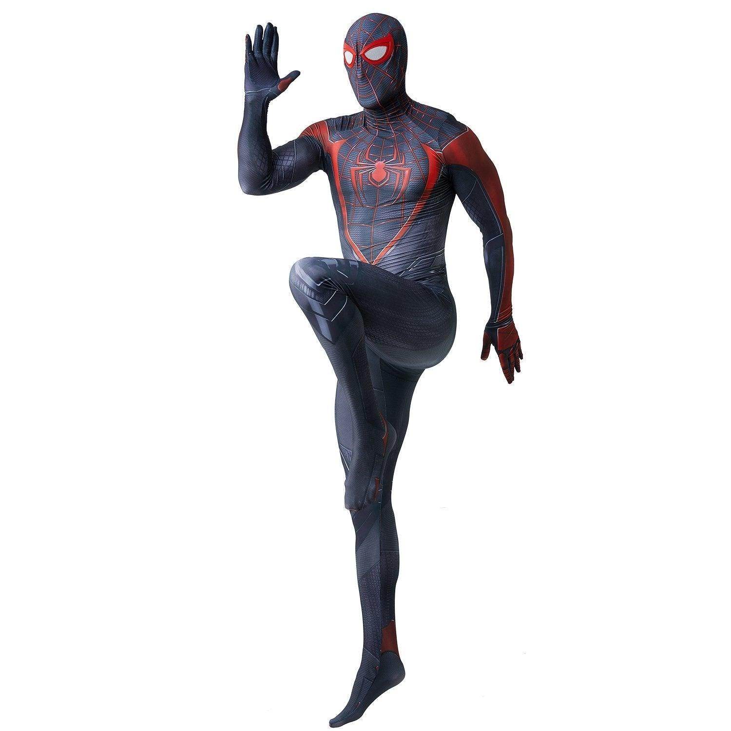 Spider-Man 2 Miles Morales Black Cosplay Jumpsuit Costume for Adults and Kids - Ecosfun