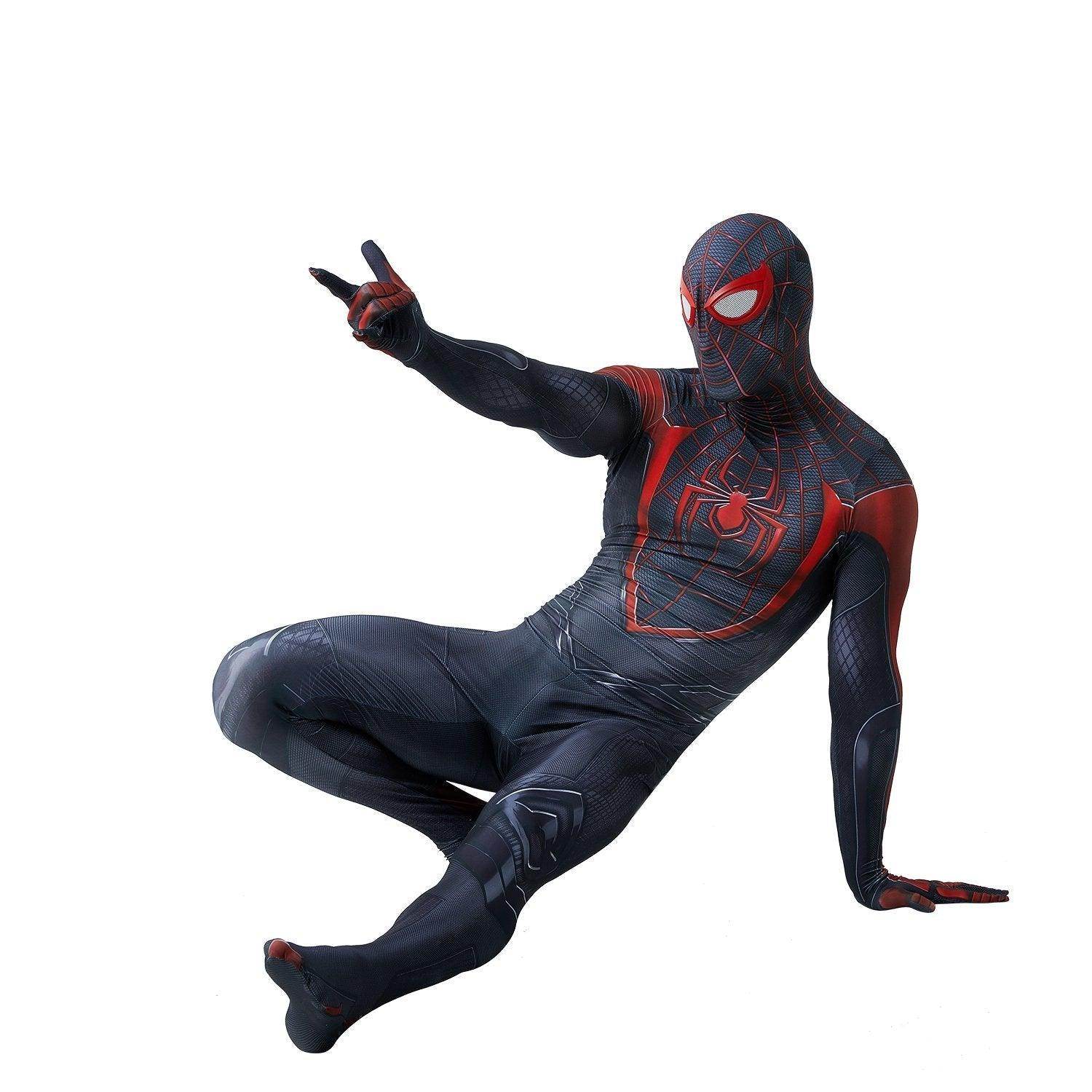 Spider-Man 2 Miles Morales Black Cosplay Jumpsuit Costume for Adults and Kids - Ecosfun