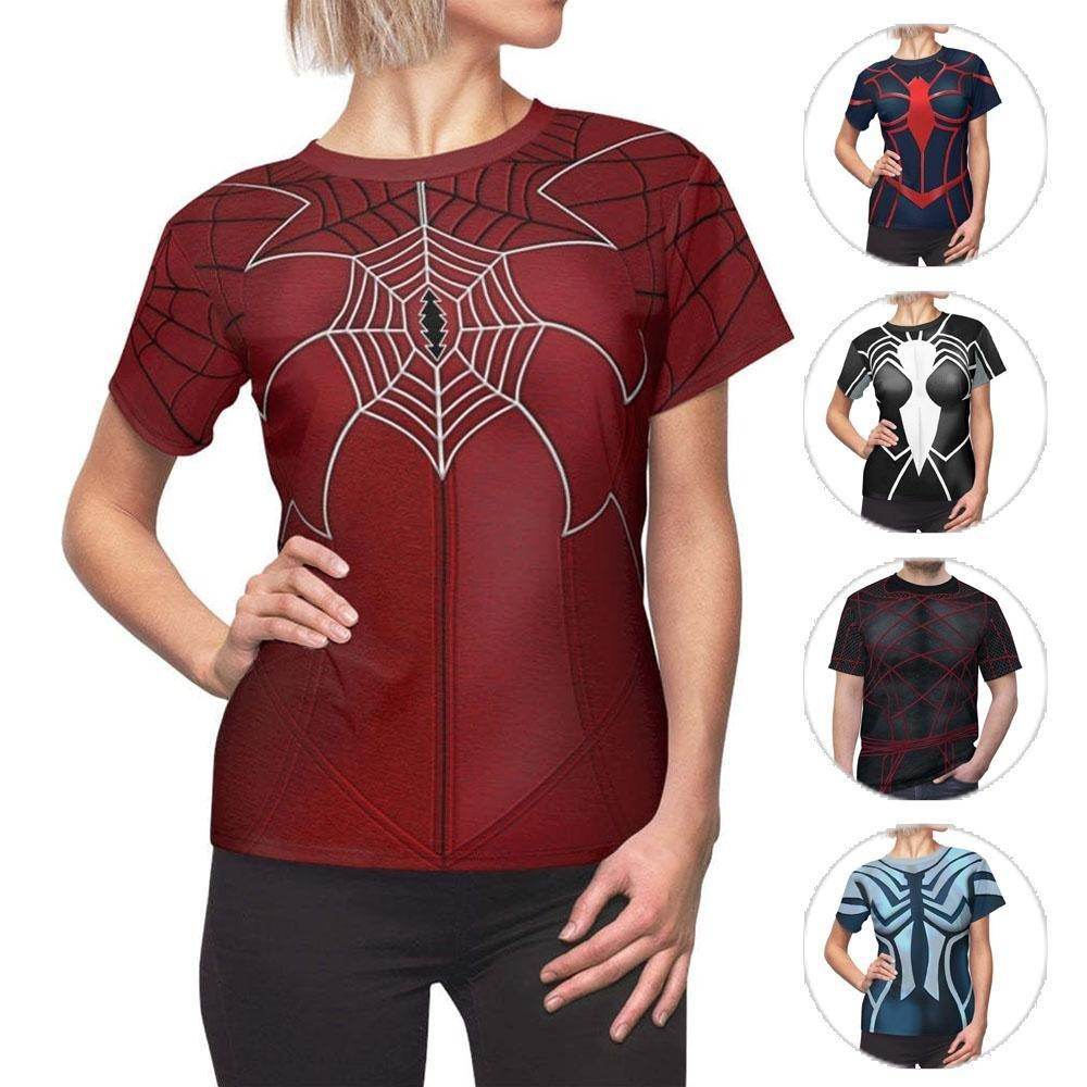 Spider-Woman Women's Short sleeve Shirt Madame Web Costume SuperHero Outfit - Ecosfun