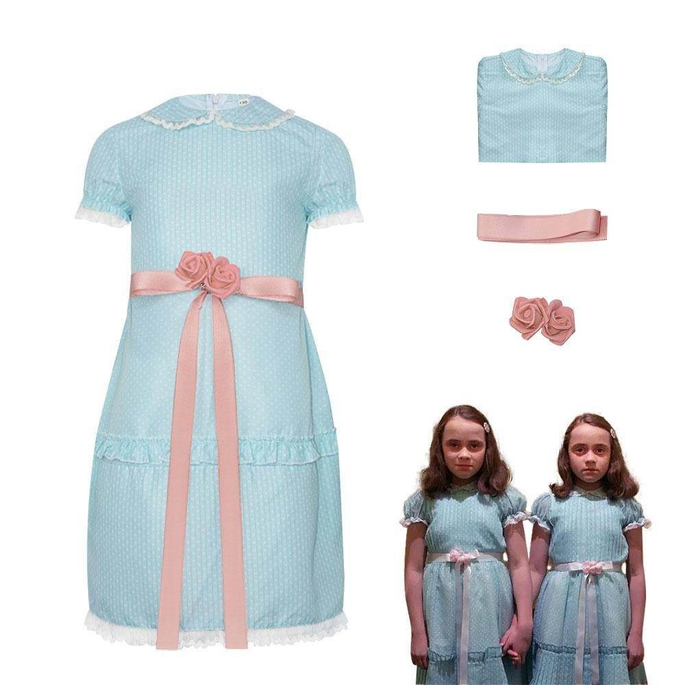 The Shining Twin Girls Cosplay Costume Halloween Dress for Kids - Ecosfun