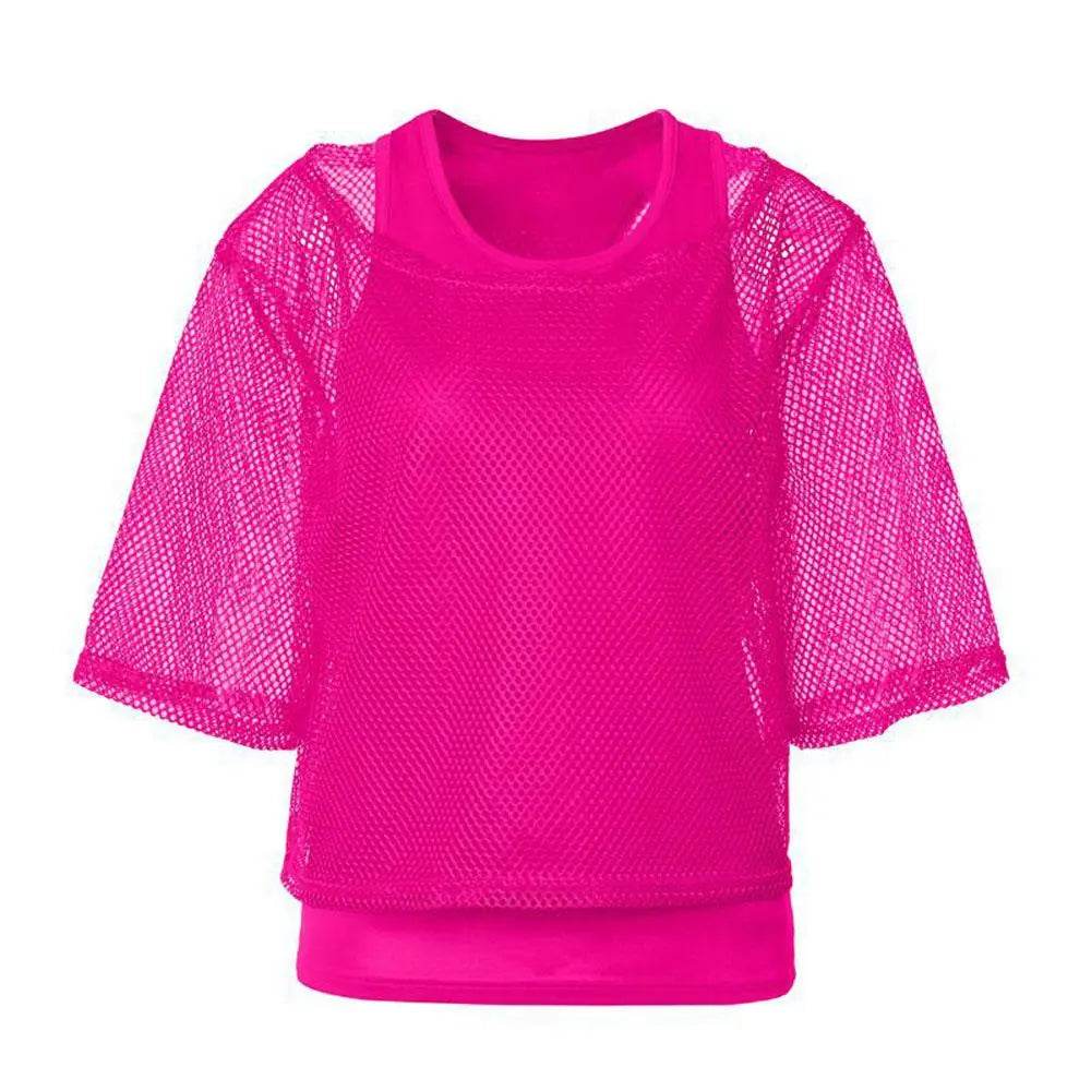 1980s Top Fishnet Women T-shirt 80s Costumes Cosplay Party Carnival - Ecosfun
