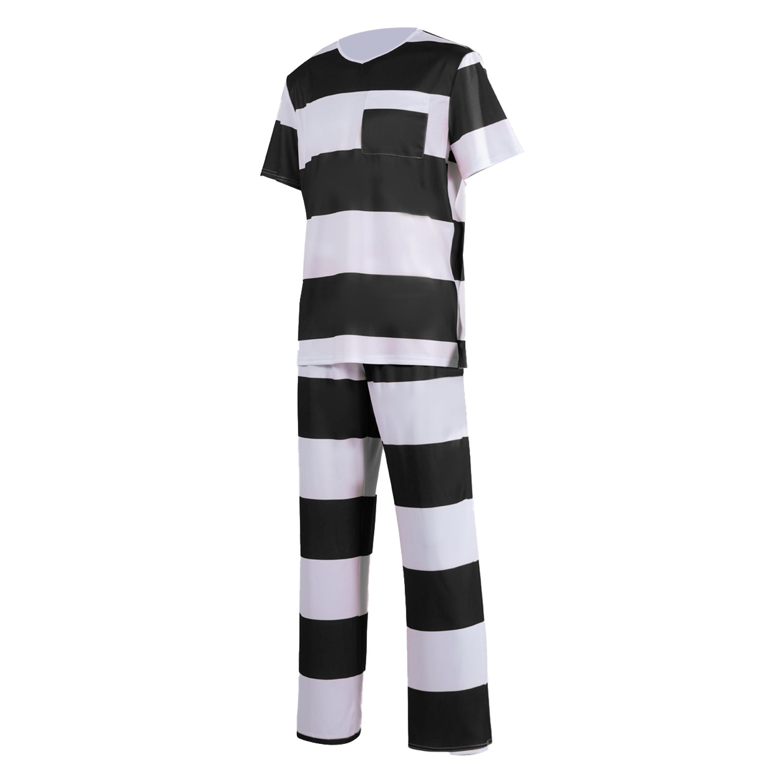 Halloween prison striped prisoner uniform role play adult costume