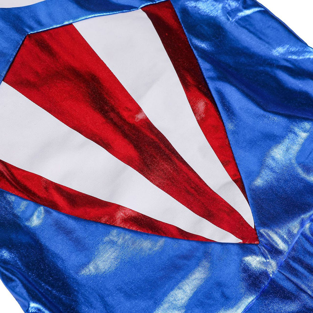 Captain America Costume Jumpsuit Patent leather Bodysuit