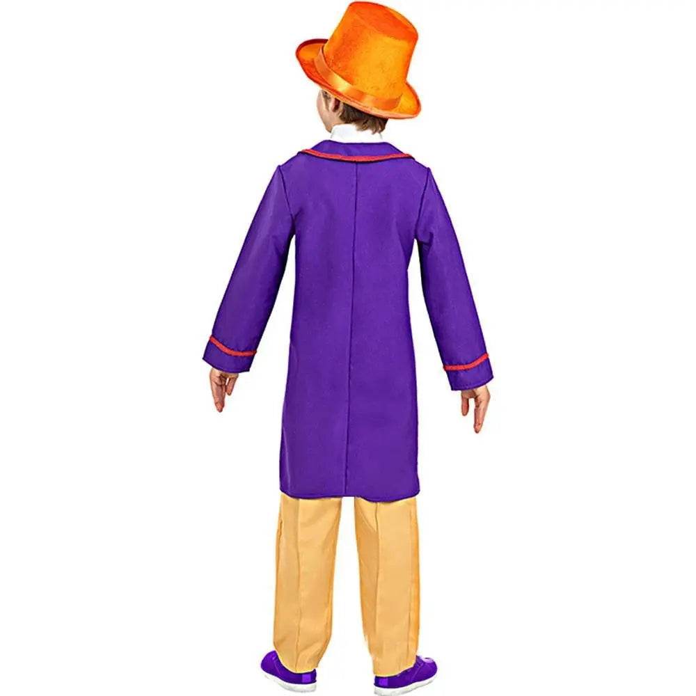 Kids Willy Wonka Charlie and the Chocolate Factory Johnny Depp Cosplay Suit Costume Set - Ecosfun